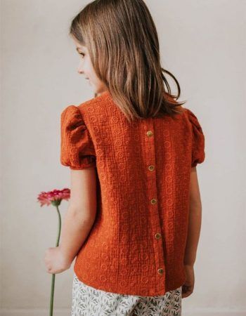 patrón de costura blusa manga farol de niña