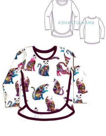 patrón de Camiseta infantil manga larga