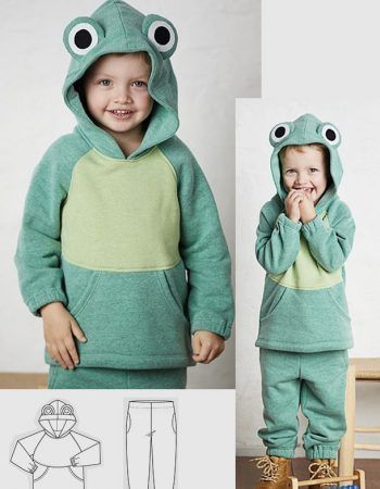 patrón gratis de costura Conjunto chandal infantil rana