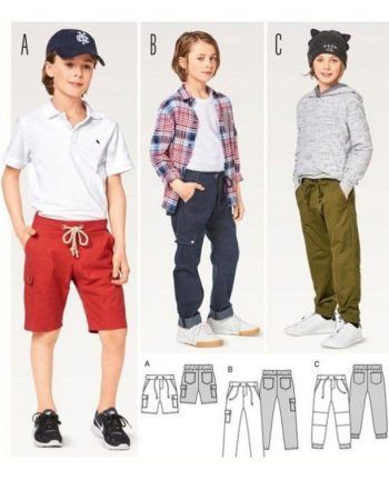 patrón pantalones de chico con bolsillos laterales