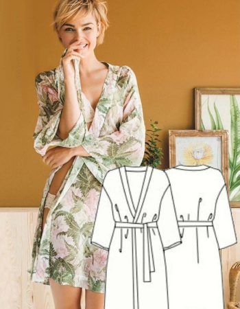 Patrón bata estilo Kimono para coser
