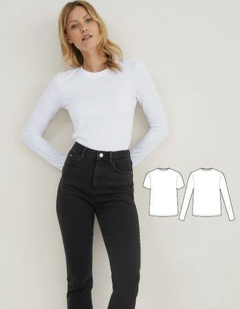 Patrón camiseta ajustada básica mujer