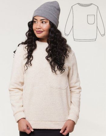 Patrón sudadera con bolsillo mujer