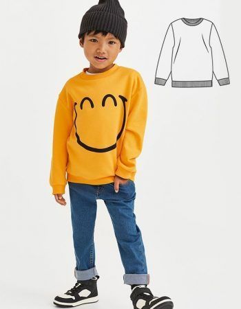 Patrón sudadera para niños base unisex