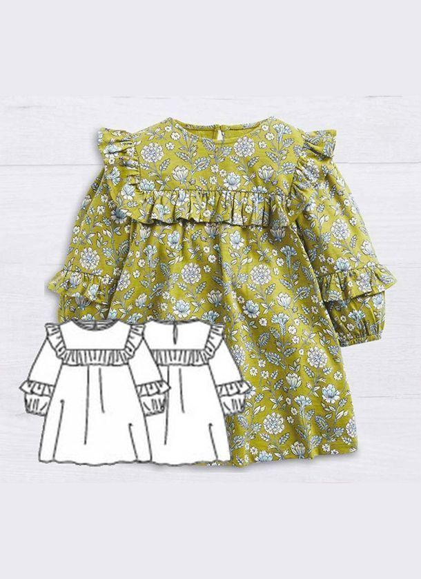 Vestido volantes niña patrón gratis Vestido volantes niña patrón gratis