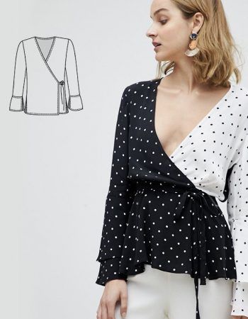 Patrón blusa cruzada para coser