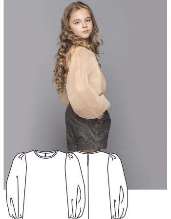 Patrón blusa mangas globo para niñas