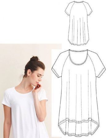 Patrón camiseta holgada para mujer de punto