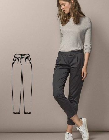 Patrón pantalón chino con pinzas mujer estilo