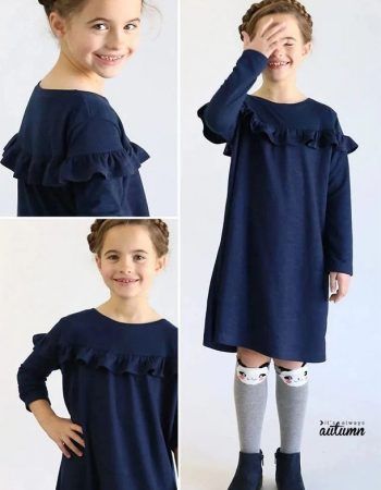 Patrón para niña vestido o camiseta con volante