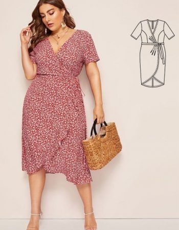 Patrón vestido cruzado Plus Size Tallas grandes