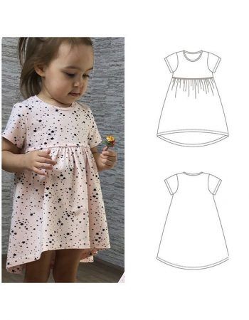 Patrón vestido de punto para niña fácil coser