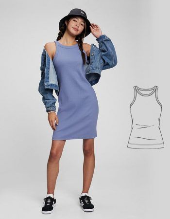 Patrón vestido o camiseta de tirantes de punto