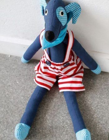 Patrón peluche perro tela para coser gratis molde