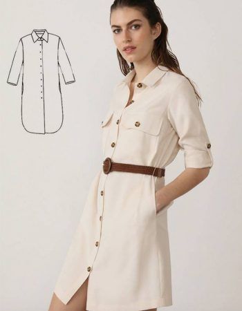 patrón vestido camisero gratis Jungle Shirt Dress