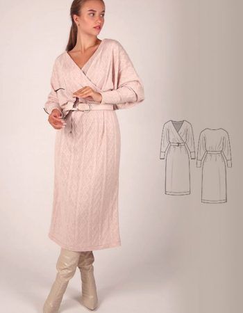 Patrón gratis vestido de punto manga japonesa