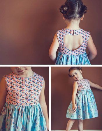 Patrón vestido niña espalda corazón coser gratis