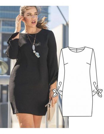 Vestido manga con nudo patrón gratis