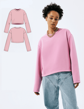 Patrón sudadera hombro caído mujer DPF gratis