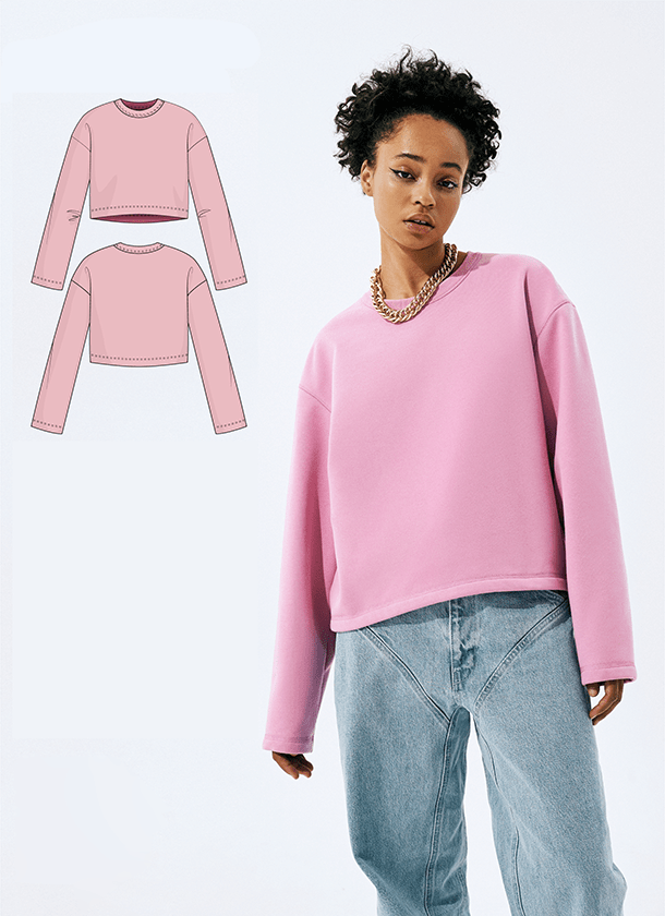Patrón sudadera hombro caído mujer Patrón sudadera hombro caído mujer DPF gratis