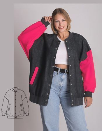 Patrón bomber mujer gratis PDF