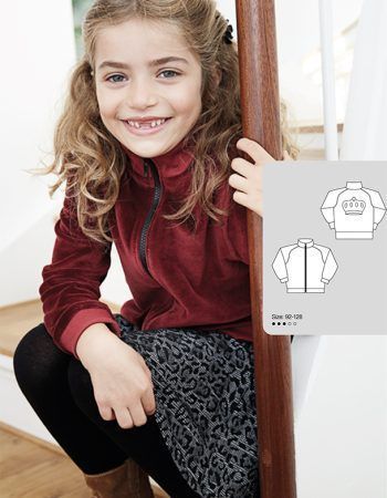Chaqueta con cremallera niños patrón gratis en PSD