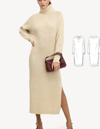 Long Sweater Dress patrón gratis vestido