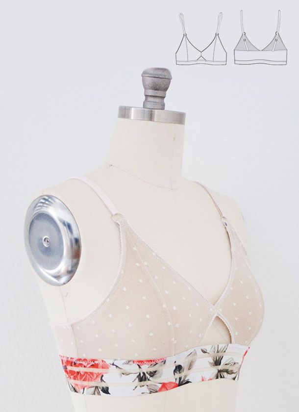 Molde bralette Molde bralette patrón en PDF gratis