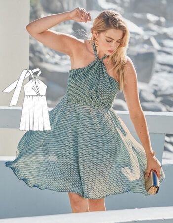 Patrón vestido escote nudo gratis en PDF