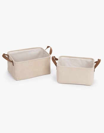 Patrón cesta de tela con asas custura fácil