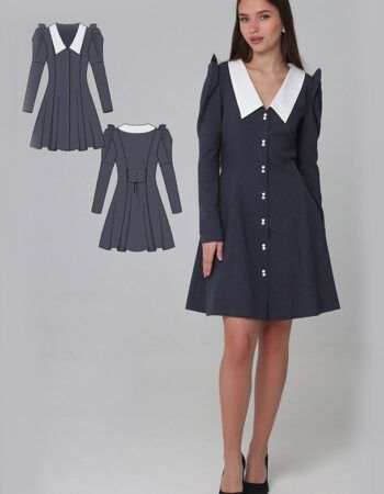 vestido cuello blanco PATRON PDF gratis
