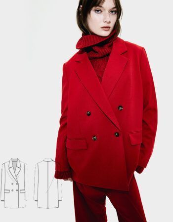 Patrón blazer mujer Double Breasted Coat PDF GRATIS