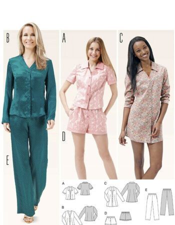 Pack pijama 5 variantes mujer gratis en PDF