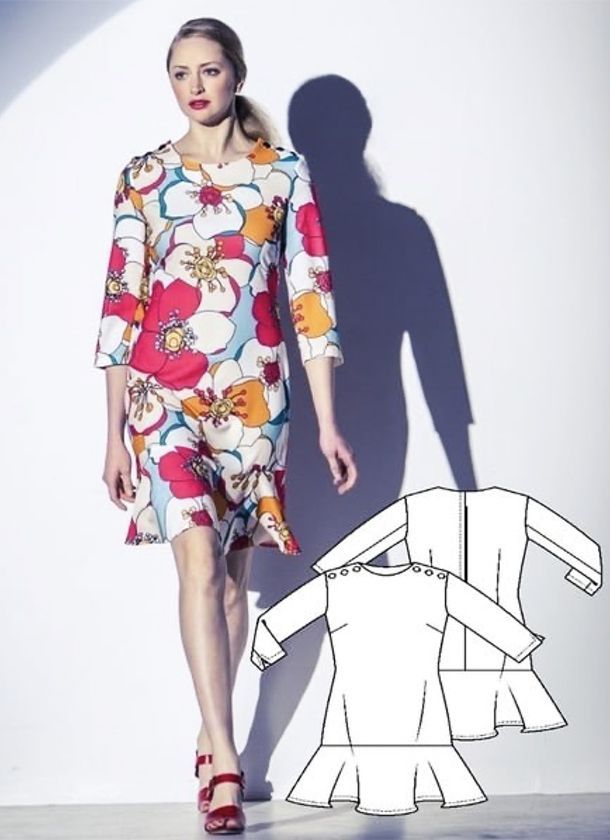 Patrón vestido silueta con volante Patrón vestido silueta con volante gratis PDF