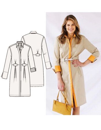 Vestido camisero con cinturón patrón gratis PDF