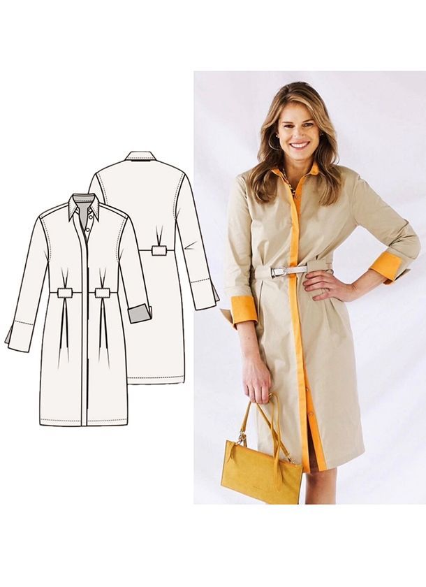 Vestido camisero con cinturón Vestido camisero con cinturón patrón gratis PDF