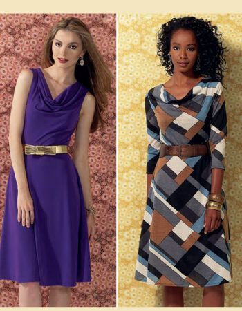 Vestido con escote drapeado patrón gratis PDF