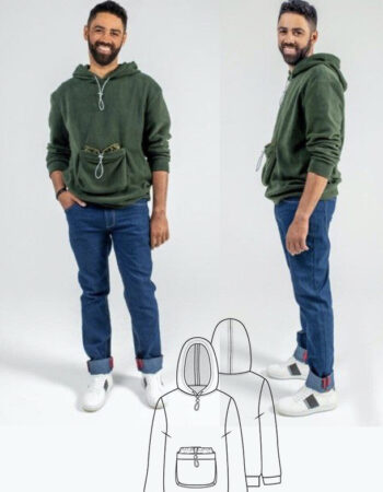 Patrón gratis PDF sudadera hombre canguro