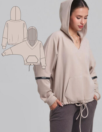 patrón gratis PDF sudadera manga ranglán mujer
