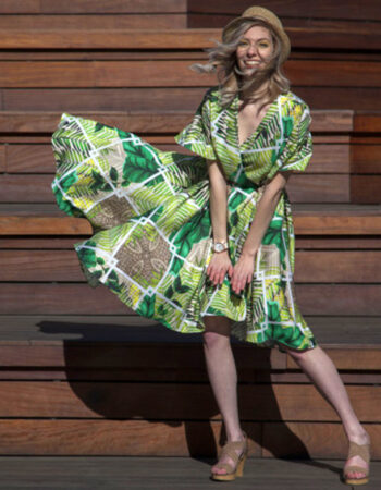 patrón gratis PDF Vestido con vuelo natural