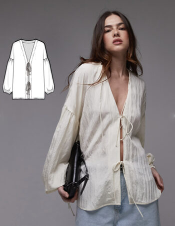 Blusa con lazo patrón gratis PDF