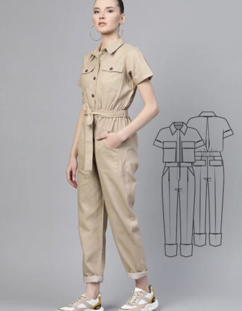 patrón Mono pantalón Khaki gratis en PDF