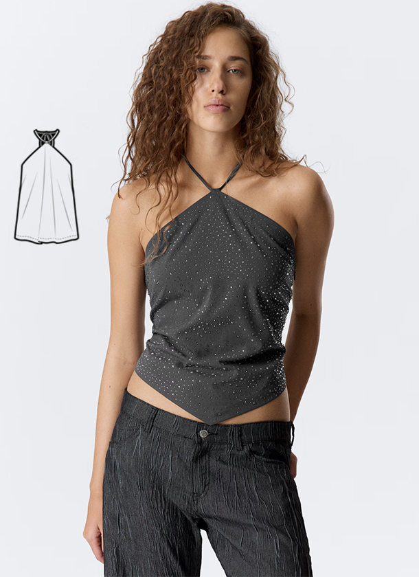 Patrón top con escote halter Patrón top con escote halter gratis en PDF