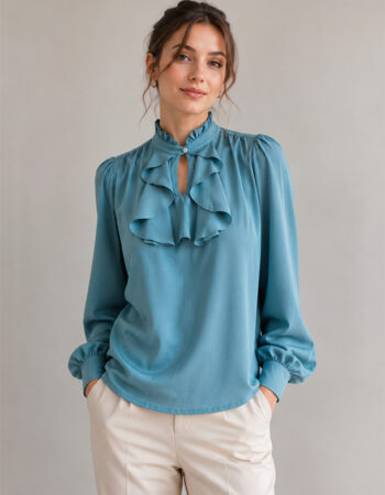 Blusa cuello con volante patrón gratis PDF